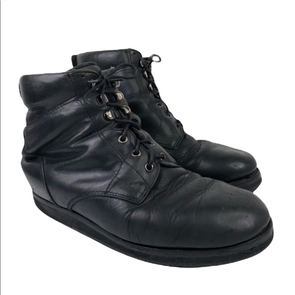 Drew Black Leather Lace Up Boots